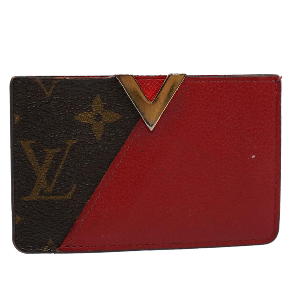 LOUIS VUITTON Monogram Porte Cartes Kimono Card Case Red M56172 LV Auth 59099 - Picture 1 of 16